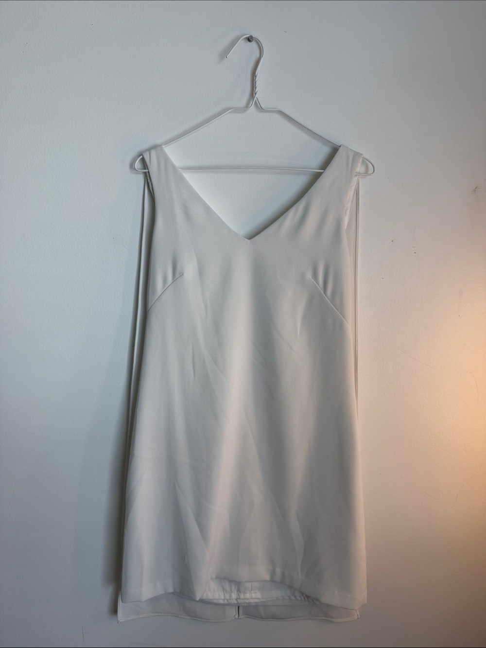 Classic V-Neck Slip Dress - White